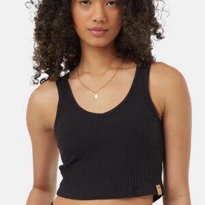tentree Black Ribbed Tank Top